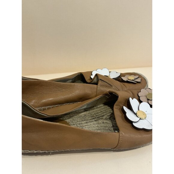 Michael Kors Brown Leather Daisy Flats Size 9.5 - Picture 4 of 12